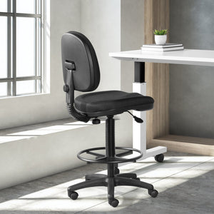 OSP Home Furnishings Lumbar Support Drafting Chair Ergonomic Fabric Seat with Gas Lift for Studio Use DC640-231