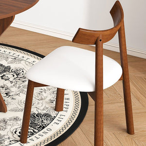 English Elm 43 Inch Foldable Mdf Dining Set with Pu Cushioned Solid Wood Chairs Space Saving Walnut W2700S00114