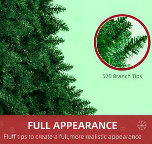 English Elm Christmas Half Profile Tree 7 Foot Pvc Tips Auto Open Steel Base Indoor Holiday T3971P419603