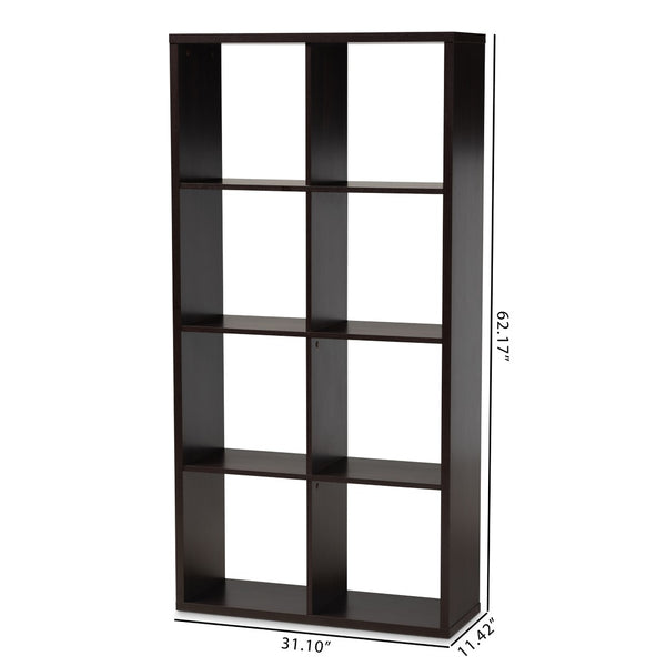 Baxton Studio Baxton Studio Janne Modern 8-Cube Storage Shelf in Dark Brown - Stylish Organization for Any Space SHF-BS-4X2-Wenge