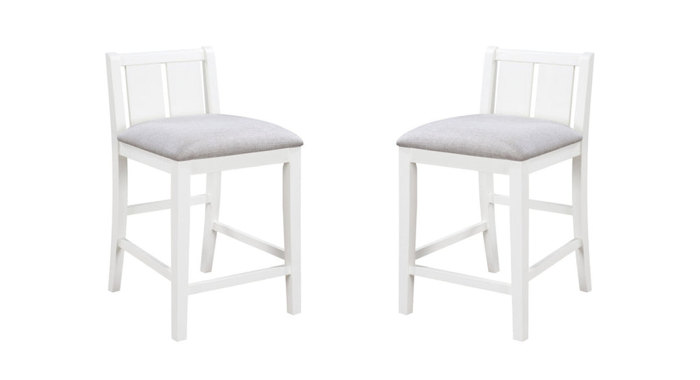 English Elm Gregorio Rubberwood Counter Chairs Set of 2 Upholstered Seat Kitchen Island Seating White B2749P413323