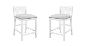English Elm Gregorio Rubberwood Counter Chairs Set of 2 Upholstered Seat Kitchen Island Seating White B2749P413323