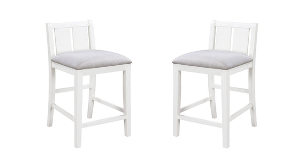 English Elm Gregorio Rubberwood Counter Chairs Set of 2 Upholstered Seat Kitchen Island Seating White B2749P413323