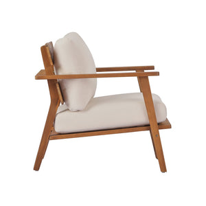 English Elm 29.5" Solid Acacia Outdoor Club Chair Mid-century Patio Armchair with Quick-dry Cushion N767P359940T
