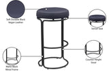 Madison Black Vegan Leather Bar Stool 985Black-C Meridian Furniture