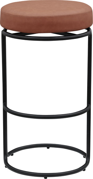 Madison Cognac Vegan Leather Bar Stool 985Cognac-C Meridian Furniture