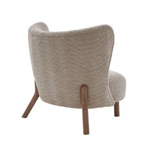 English Elm Swivel Club Chair Barrel Back Faux Leather 360 Degree Turn Living Room Accent Light Brown,Walnut N776P246078B
