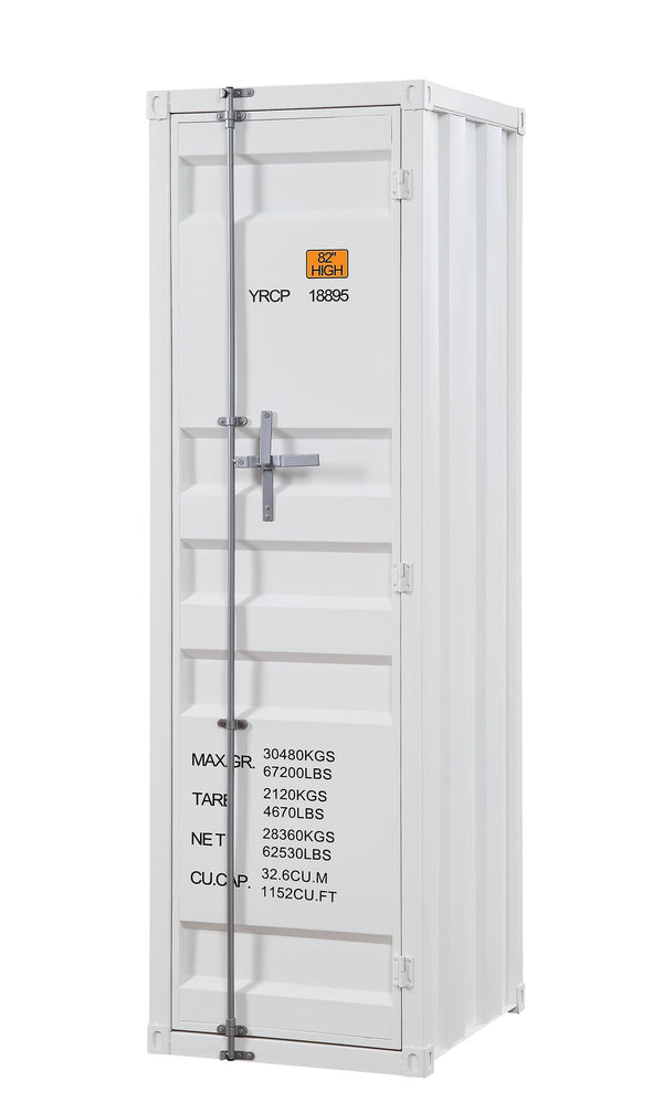 English Elm Cargo Metal Vanity Desk with Industrial Cargo-Panel Design, Single Smooth-Glide Drawer, Sturdy Build White 70 L x 25 W x 8 H B2726P263372