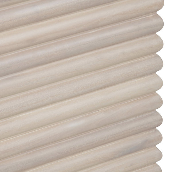 Crestview Collection Coastal Sleek Bleached Wood Cabinet With Textured Front, Hidden Pulls & Ample Storage For Living Room Cream Solid Wood Cvfdr1229