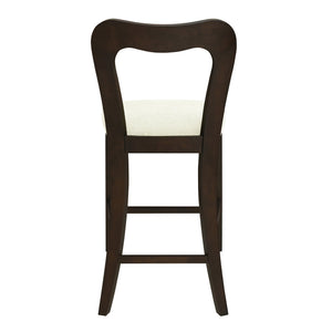 English Elm Christopher Knight Home® - Counter Stool with Curved Ergonomic Back, Solid Rubberwood Frame and Plush Upholstered Seat for Comfort Beige,Dark Brown N771P254008O