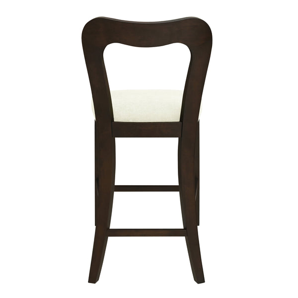 English Elm Christopher Knight Home® - Counter Stool with Curved Ergonomic Back, Solid Rubberwood Frame and Plush Upholstered Seat for Comfort Beige,Dark Brown N771P254008O