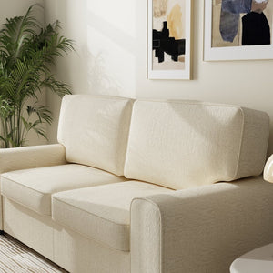 English Elm 69.6" Chenille Upholstered Loveseat with Spring Cushions and Metal Frame for Modern Spaces Beige W3568P431386