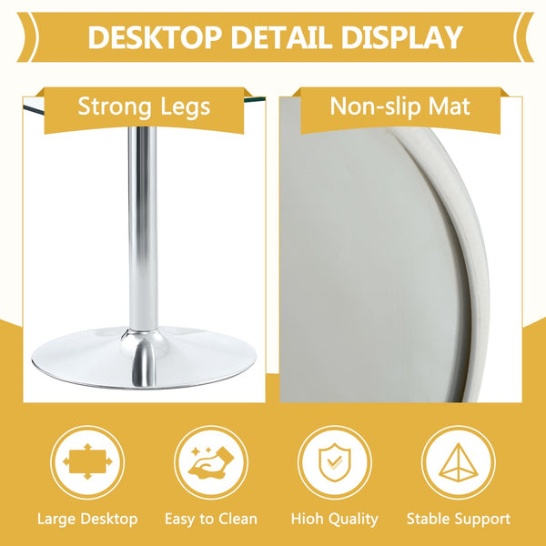 English Elm Table and Chair Set Extendable Mdf Round Oval Dining with 6 Gray Pu Seats Silver,Transparent,White W1151S04554