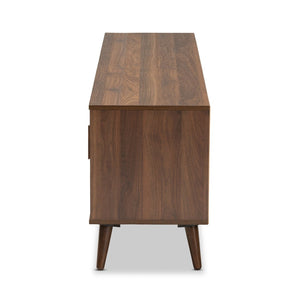 Baxton Studio Baxton Studio Quinn Mid-Century Modern Two-Tone TV Stand with Storage & Cable Management Solution TV8003-Columbia Walnut/White-TV