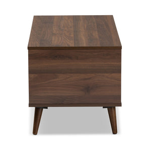 Baxton Studio Baxton Studio Linas Mid-Century Coffee Table with Walnut Finish & Open Shelves for Stylish Storage CT8001-Columbia Walnut-CT