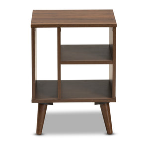 Baxton Studio Baxton Sami Mid-Century Modern End Table in Walnut - Stylish Storage Solution for Any Room ET8001-Columbia Walnut-ET