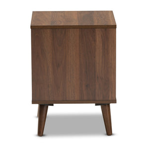 Baxton Studio Baxton Sami Mid-Century Modern End Table in Walnut - Stylish Storage Solution for Any Room ET8001-Columbia Walnut-ET