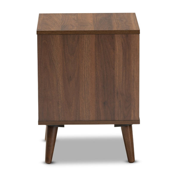 Baxton Studio Baxton Sami Mid-Century Modern End Table in Walnut - Stylish Storage Solution for Any Room ET8001-Columbia Walnut-ET