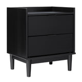 English Elm Walker Edison - Mid-Century Modern 2-Drawer Solid Wood Nightstand – Black