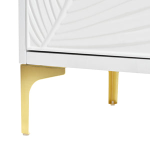 English Elm Multi-Functional Sideboard Cabinet with 4 Doors, Adjustable Shelves, Solid Wood MDF Build for Home Storage W2696P279989