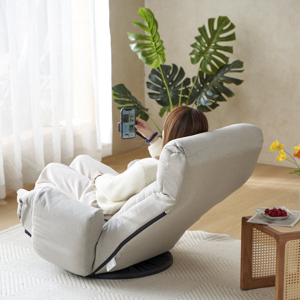 English Elm Adjustable ergonomic gaming lounge chair with 360° swivel, spring seat comfort and phone holder Gray W244P172639