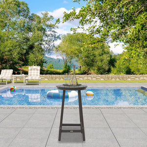 English Elm Patio Square Bar Table Weather Resistant Hips Wood Grain Finish for Deck or Pool T3609P482829