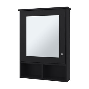 English Elm Poston Melamine Medicine Cabinet with Mirror Door, Black — 29"H x 20.9"W x 6.6"D, Modern Storage Solution B128P237157