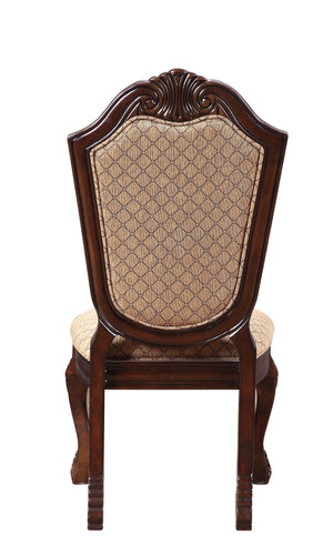 English Elm Chateau Fabric & Espresso Side Chair Set of 2 — Padded Queen Anne Legs, Welt-Trim Grid Back, 19" Seat Height B2726P303771