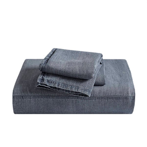 English Elm 3PCS Waffle Washed Comforter Set Full/Queen with Breathable 100% Cotton Face and Plush 270G Fill Blue 12 L x 10 W x 7.5 H B035P341124