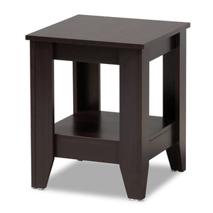 Baxton Studio Baxton Studio Audra Modern Dark Brown Wood End Table with Open Shelf - Stylish & Functional Accent Piece ET8000-Wenge-ET
