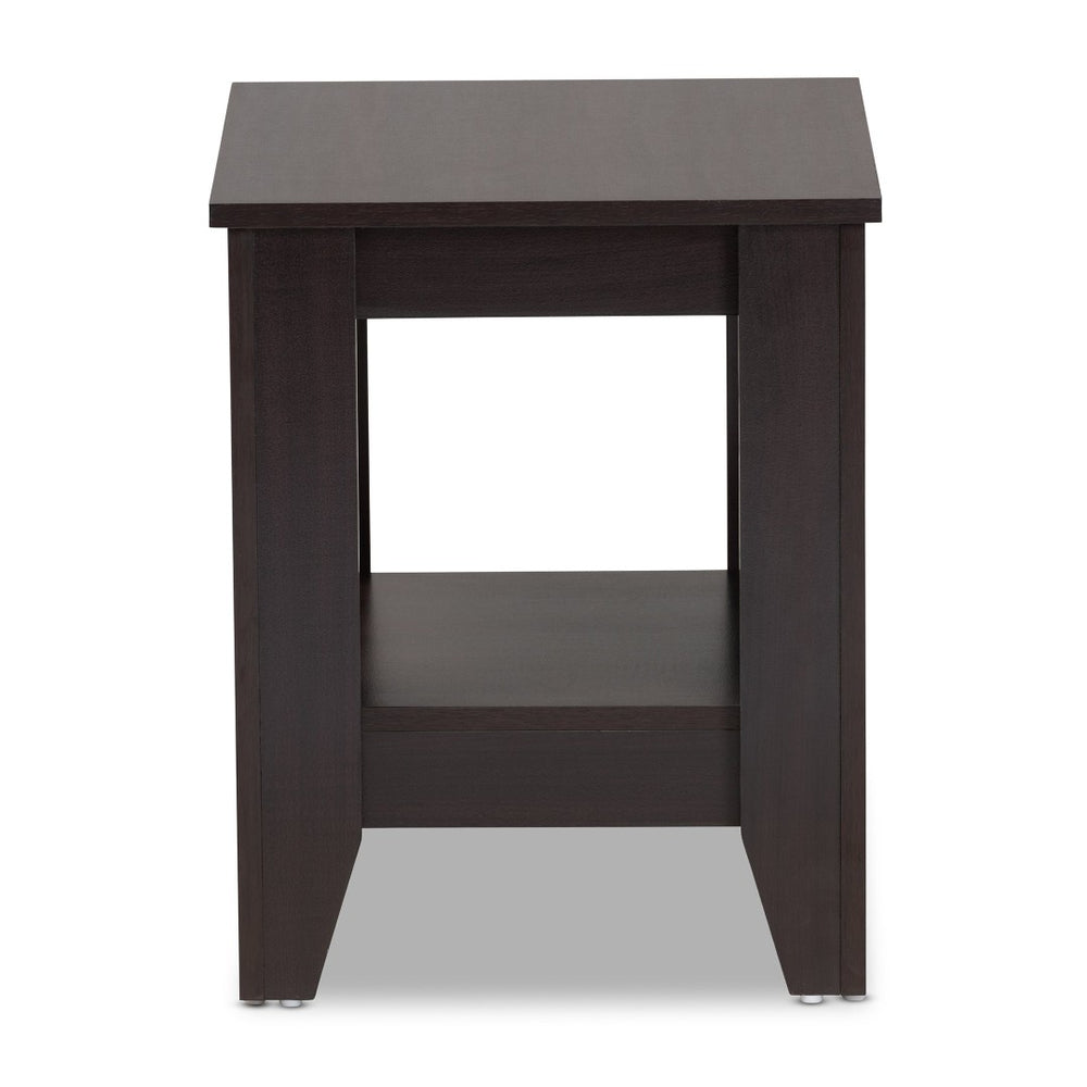 Baxton Studio Baxton Studio Audra Modern Dark Brown Wood End Table with Open Shelf - Stylish & Functional Accent Piece ET8000-Wenge-ET