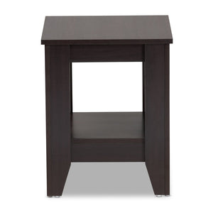Baxton Studio Baxton Studio Audra Modern Dark Brown Wood End Table with Open Shelf - Stylish & Functional Accent Piece ET8000-Wenge-ET