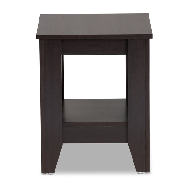 Baxton Studio Baxton Studio Audra Modern Dark Brown Wood End Table with Open Shelf - Stylish & Functional Accent Piece ET8000-Wenge-ET