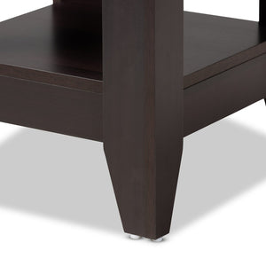 Baxton Studio Baxton Studio Audra Modern Dark Brown Wood End Table with Open Shelf - Stylish & Functional Accent Piece ET8000-Wenge-ET