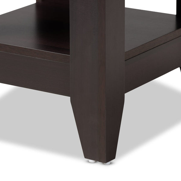 Baxton Studio Baxton Studio Audra Modern Dark Brown Wood End Table with Open Shelf - Stylish & Functional Accent Piece ET8000-Wenge-ET