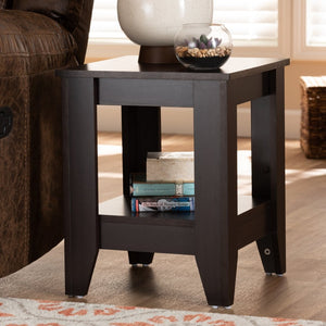 Baxton Studio Baxton Studio Audra Modern Dark Brown Wood End Table with Open Shelf - Stylish & Functional Accent Piece ET8000-Wenge-ET