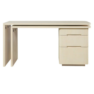 English Elm 90" Rotating L-shape Executive Desk Natural Melamine Mdf Surface Three Drawers Home Office Natural Wood N751S383638K