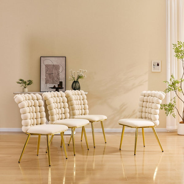 English Elm Luxury Velvet Bubble Tufted Swivel Chair Gold Frame Glam Accent Seat W3875P457865