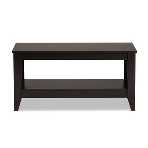 Baxton Studio Baxton Elada Modern Wenge Wood Coffee Table with Open Shelf - Stylish Storage for Contemporary Living CT8000-Wenge-CT