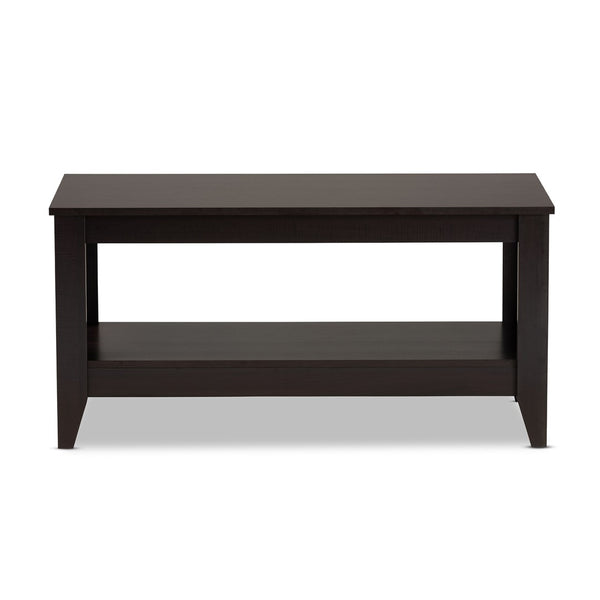 Baxton Studio Baxton Elada Modern Wenge Wood Coffee Table with Open Shelf - Stylish Storage for Contemporary Living CT8000-Wenge-CT