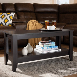 Baxton Studio Baxton Elada Modern Wenge Wood Coffee Table with Open Shelf - Stylish Storage for Contemporary Living CT8000-Wenge-CT