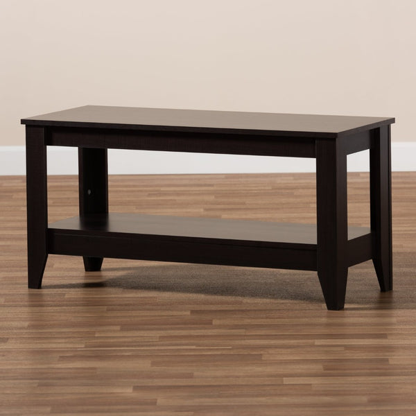 Baxton Studio Baxton Elada Modern Wenge Wood Coffee Table with Open Shelf - Stylish Storage for Contemporary Living CT8000-Wenge-CT