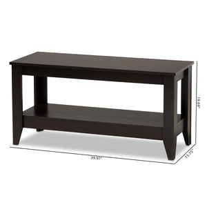 Baxton Studio Baxton Elada Modern Wenge Wood Coffee Table with Open Shelf - Stylish Storage for Contemporary Living CT8000-Wenge-CT