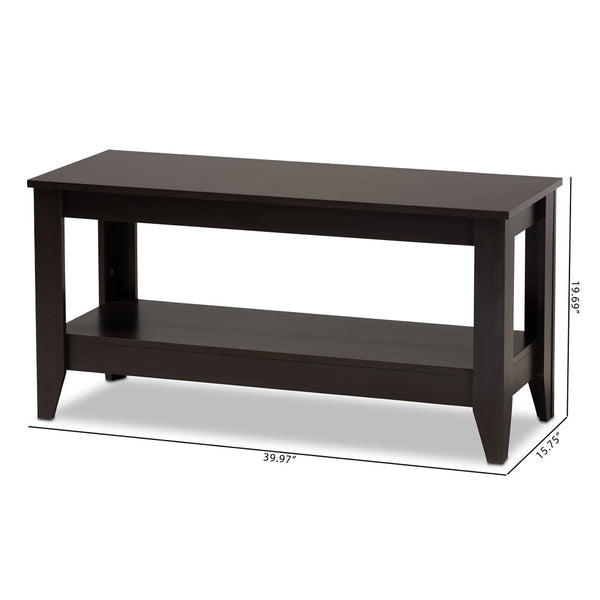 Baxton Studio Baxton Elada Modern Wenge Wood Coffee Table with Open Shelf - Stylish Storage for Contemporary Living CT8000-Wenge-CT