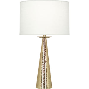 Robert Abbey Dal Table Lamp Modern Brass Finish Oyster Linen Shade