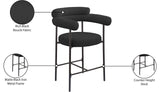 Blake Black Boucle Fabric Counter Stool 986Black-C Meridian Furniture