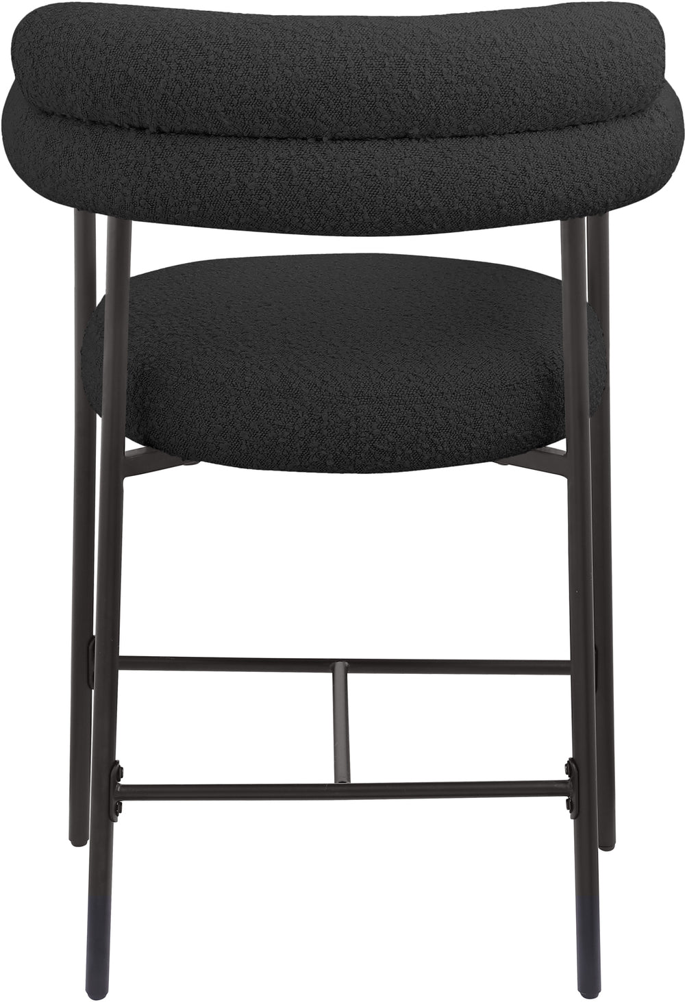 Blake Black Boucle Fabric Counter Stool 986Black-C Meridian Furniture
