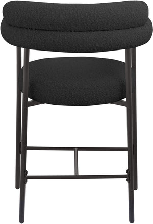 Blake Black Boucle Fabric Counter Stool 986Black-C Meridian Furniture