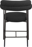 Blake Black Boucle Fabric Counter Stool 986Black-C Meridian Furniture