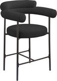 Blake Black Boucle Fabric Counter Stool 986Black-C Meridian Furniture